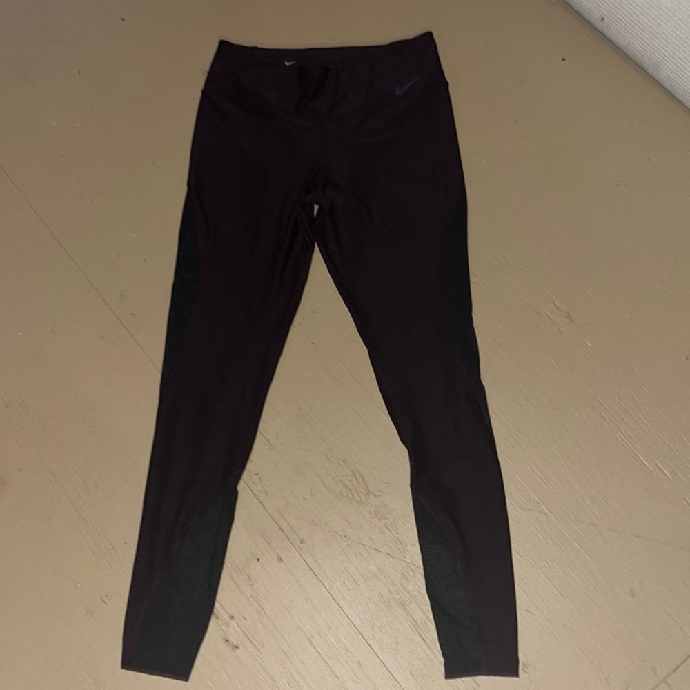 Nike Dark Purple Mesh Leggings Size Medium